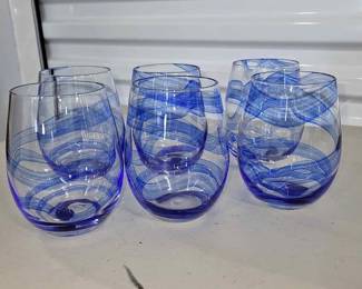 Set of 6 Blue Glasses