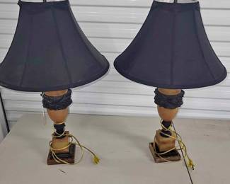 Black shade grape pair of lamps