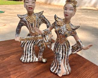 Yona Lippin of California Pottery MCM Siamese/Thai Dancing Figurines