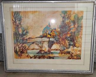 BRIDGE SCENE SIGNED PRINT ARTWORK