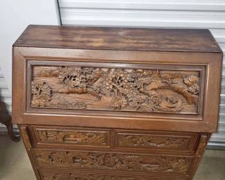 CARVED ASIAN SECRETARY