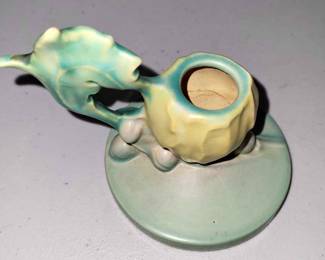 Roseville candle holder