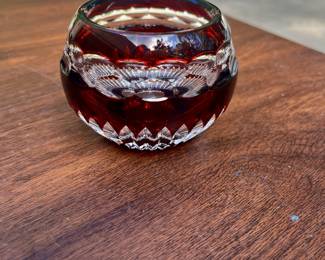 Fabergé Nadya Ruby Cut Crystal Votive Candle Holder