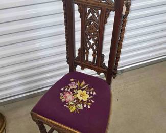 GOTHIC REVIVAL NEEDLEPOINT CHAIR