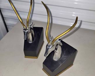 Mid century deer heads pair