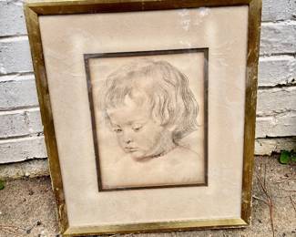 Peter Paul Rubens's Portrait, Head of a Boy, Framed
