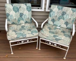 Vintage Metal Patio Chairs w/cushions
