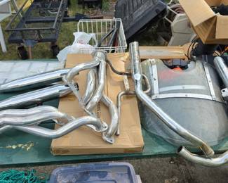 Chrome exhaust headers and mufflers