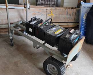 Batteries on utility cart