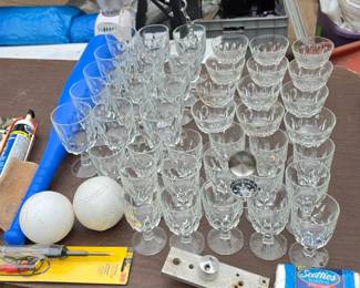 Cut-glass goblets and bowls