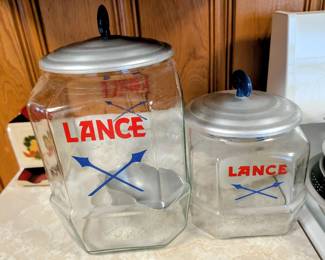 Antique Lance store canisters