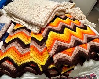 Vintage Handmade Crochet Afghan Collection