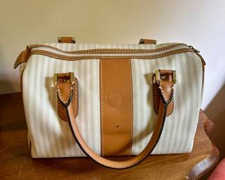Vintage Fendi Roma Handbag – Leather & Ribbed Fabric