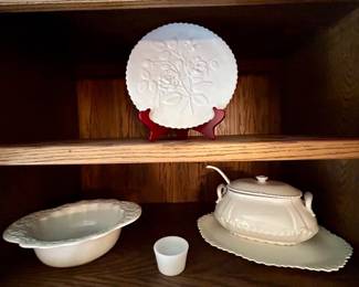 Collection of Vintage White Milk Glass Serving Pieces