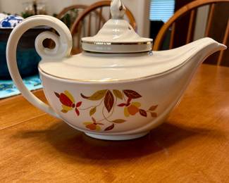 Vintage Autumn Floral Teapot with Gold Trim