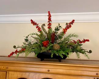 Vintage Large Traditional Faux Floral Centerpiece