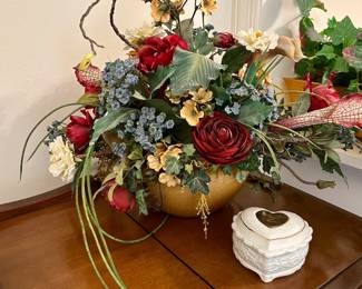 Vintage Floral Arrangement in Decorative Pot