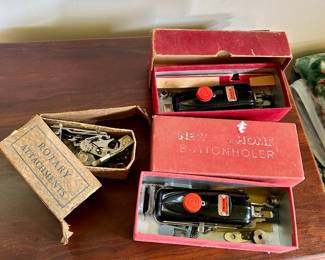 Vintage New Home Sewing Machine Buttonholers & Rotary Attachments