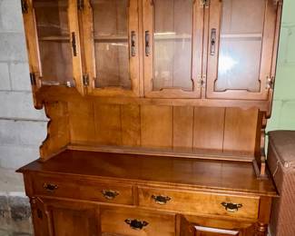 Vintage Traditional China Hutch / Step-Back Cupboard