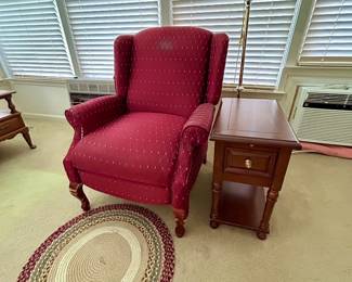 Traditional Burgundy Wingback Chair