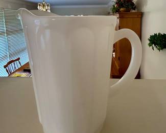 Vintage White Milk Glass Pitcher