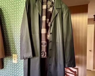 Vintage Full-Length Black Leather Coat
