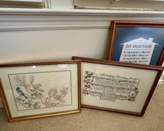 Collection of Vintage Framed Needlework & Cross-Stitch