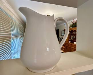 Large Vintage White Milk Glass Pitcher
