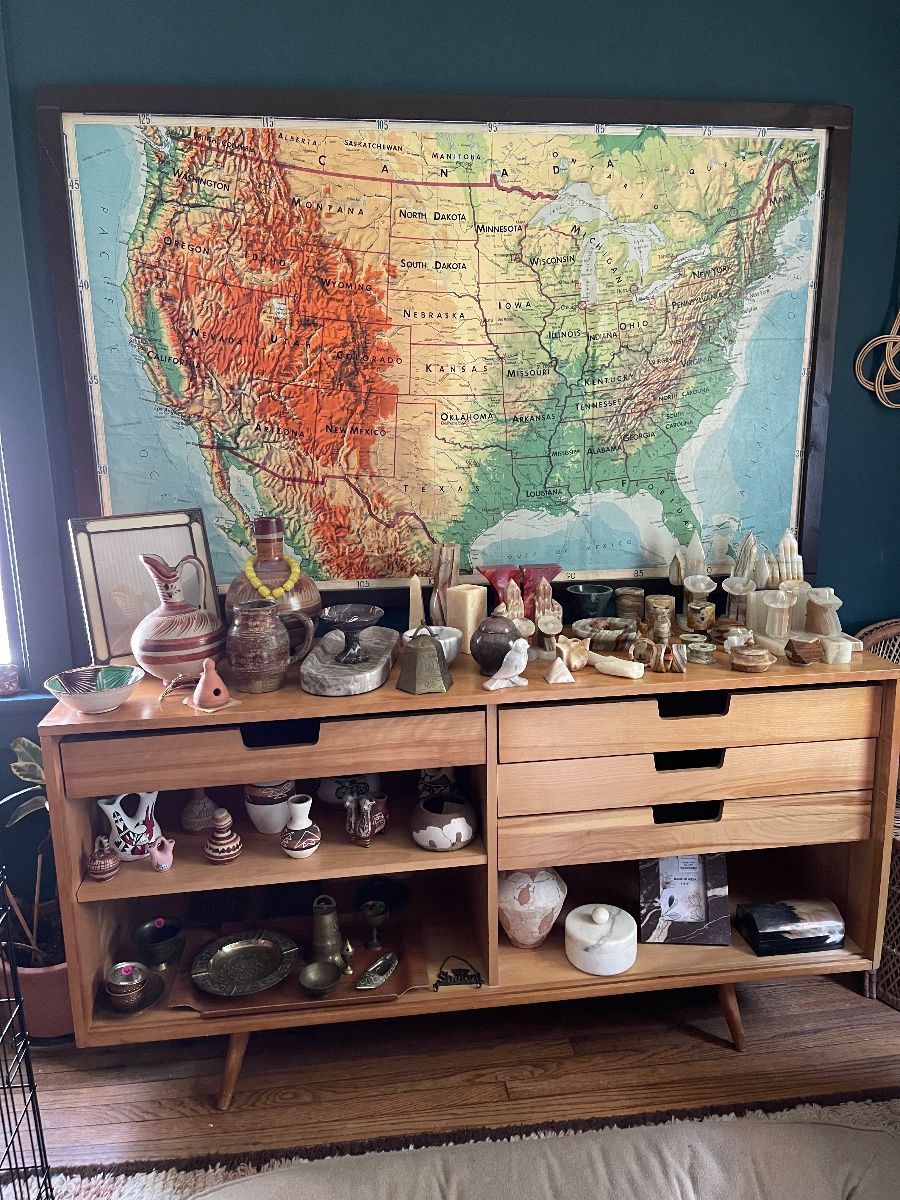Paul McCobb credenza/ sideboard w/ misc decor