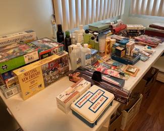 Puzzles books and personal care items