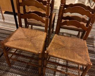 Set of 4 Rush-seat Ladderback Chairs
