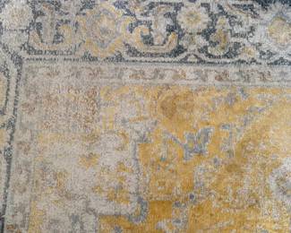 Large Blue, Yellow and White Area Rug