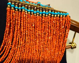 Turquoise bead shoulder accents