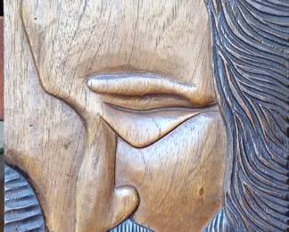 Carved wall hanging made of Brazilian wood