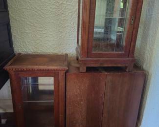 Two tabletop display cabinets