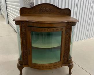 36 inch high oak display cabinet