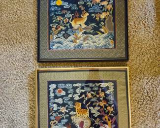Pair of  framed rank badges