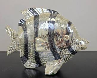 Lot #42 - Handmade Mosaic Fish Sculpture by Artist Jobi from Brazil with Mirrored Glass Tiles