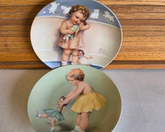 Lot #16 - Victoriana Fine China Bessie Pease Gutmann Collector Plates 'Love Is Blind' & 'The First Step'