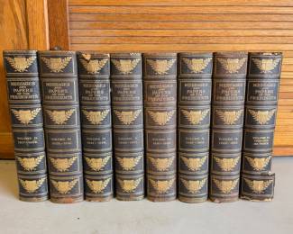 Lot #4 - Vintage Messages and Papers of the Presidents Antique Leather Bound Books Collection