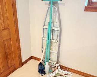 Ironing Board, Iron, Hangers, Spray Bottle