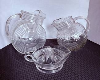 Pressed Glass Pitchers, Juicer