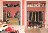 Example of 7+ closets & drawers of clean women's clothing, classic dress styles to go downtown to Michigan Avenue