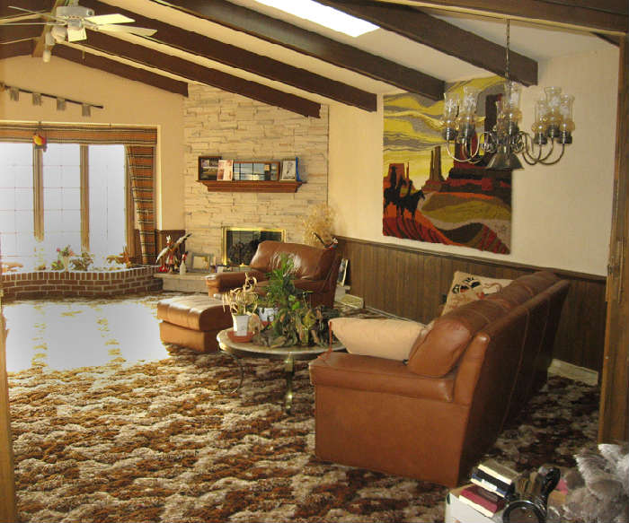 Clean tastefully decorated home, Southwest & Native American motifs throughout home, example of one of 10 spacious rooms in the Robinson home.