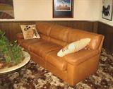 Leather sofa, one of 3 sofas in home, 2 are leather, brand names of U.S.A. made furniture American Leather, Leathercraft, Conover, N.C.