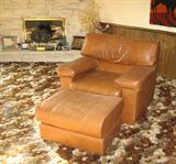 American Leather occasional chair and ottoman
