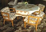 Southwest look table & 4 chairs, one of 3 table & chair sets in this spacious home