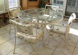 Wrought iron patio set with 4 chairs