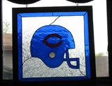 Go Chicago Bears football stained glass window hanging
