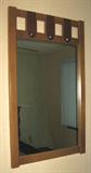 Wood mission-look wall mirror